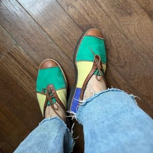 Bally Colorblock Suede Shoes - Size 7-7.5 / 38